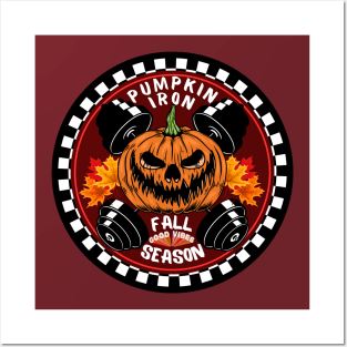 Pumpkin Iron Fall good vibes Season 2023 Halloween workout Posters and Art